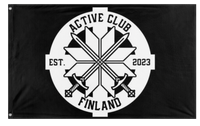 A mockup of the custom flag 'ACF flag' on a white background