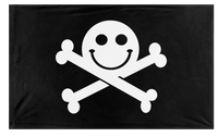 A mockup of the custom flag 'Defcon flag' on a white background