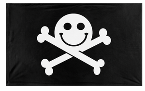 A mockup of the custom flag 'Defcon flag' on a white background