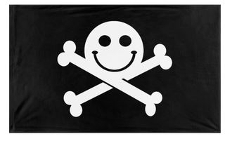 A mockup of the custom flag 'Defcon flag' on a white background
