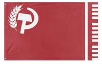 A mockup of the custom flag 'Socialistic Union of America flag' on a white background