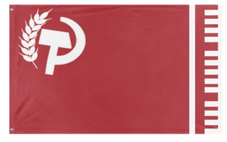 A mockup of the custom flag 'Socialistic Union of America flag' on a white background