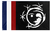 A mockup of the custom flag 'French Surrealist Commune flag' on a white background
