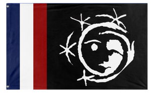 A mockup of the custom flag 'French Surrealist Commune flag' on a white background