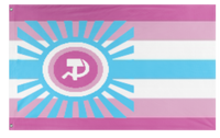A mockup of the custom flag 'Boykossia  flag' on a white background
