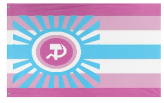 A mockup of the custom flag 'Boykossia  flag' on a white background