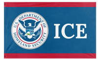 A mockup of the custom flag 'ICE flag' on a white background