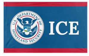 A mockup of the custom flag 'ICE flag' on a white background