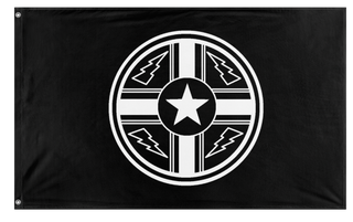 A mockup of the custom flag 'Ruthenian Southern Resistance flag' on a white background