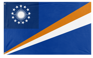 A mockup of the custom flag 'American Protectorate of Marshall Island  flag' on a white background