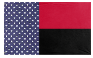A mockup of the custom flag 'American colony of Angola  flag' on a white background