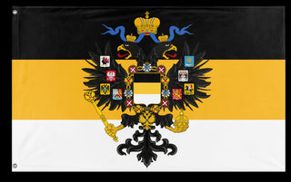 A mockup of the custom flag 'Russian Empire  flag' on a white background