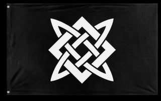 A mockup of the custom flag 'Hyperborea flag' on a white background