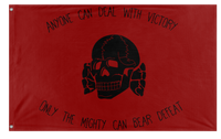 A mockup of the custom flag 'memeskullreenactment  flag' on a white background