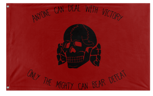 A mockup of the custom flag 'memeskullreenactment  flag' on a white background