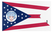 A mockup of the custom flag 'Baohio flag' on a white background