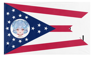 A mockup of the custom flag 'Baohio flag' on a white background