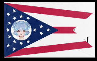 A mockup of the custom flag 'Baohio flag' on a white background
