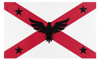 A mockup of the custom flag 'Confedation of Ocaloran flag' on a white background