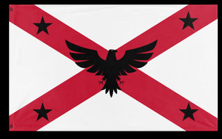 A mockup of the custom flag 'Confedation of Ocaloran flag' on a white background