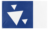 A mockup of the custom flag 'Example Square flag' on a white background