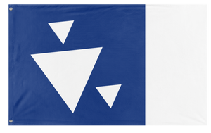 A mockup of the custom flag 'Example Square flag' on a white background