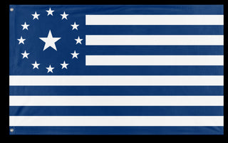 A mockup of the custom flag 'Kingdom of Deseret Flag' on a white background