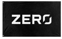 A mockup of the custom flag 'ZERO flag' on a white background