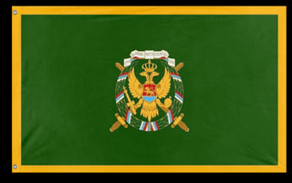 A mockup of the custom flag 'Montenegrin Greens Nationalist flag' on a white background