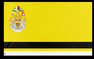 A mockup of the custom flag 'Russian Empire flag in style of USSR' on a white background