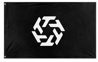 A mockup of the custom flag 'T-hub flag' on a white background