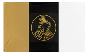 A mockup of the custom flag 'AHS Saxes flag' on a white background
