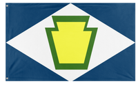 A mockup of the custom flag 'Keystone Diamond flag' on a white background