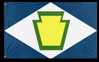A mockup of the custom flag 'Keystone Diamond flag' on a white background