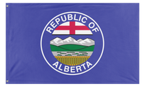 A mockup of the custom flag 'Republic of Alberta flag' on a white background
