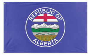 A mockup of the custom flag 'Republic of Alberta flag' on a white background