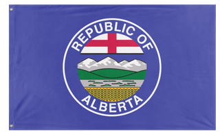 A mockup of the custom flag 'Republic of Alberta flag' on a white background