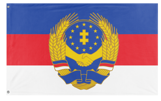 A mockup of the custom flag 'Pan-Slavic Unity flag' on a white background