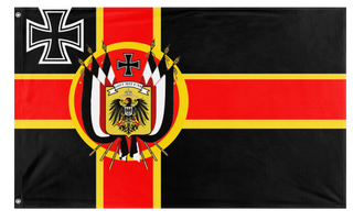A mockup of the custom flag 'Empire of Germany flag' on a white background