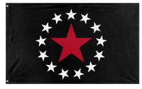 A mockup of the custom flag 'The ARU flag' on a white background