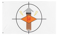 A mockup of the custom flag 'FPS flag' on a white background