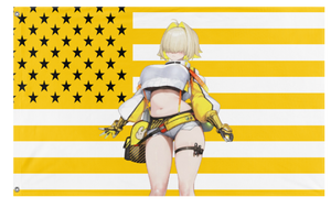 A mockup of the custom flag 'Elegg Nation flag' on a white background