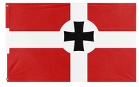A mockup of the custom flag 'Birausi empire flag' on a white background