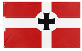 A mockup of the custom flag 'Birausi empire flag' on a white background