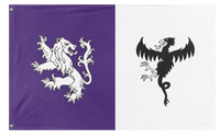 A mockup of the custom flag 'Jones-Langley flag' on a white background