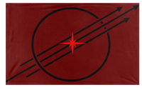 A mockup of the custom flag 'Chaos Insurgency flag' on a white background