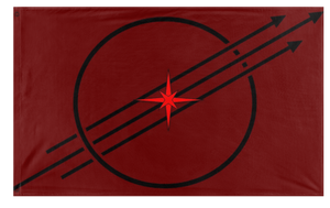 A mockup of the custom flag 'Chaos Insurgency flag' on a white background