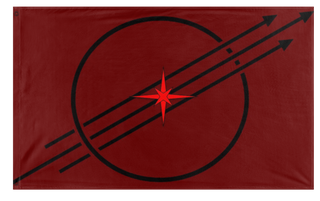 A mockup of the custom flag 'Chaos Insurgency flag' on a white background