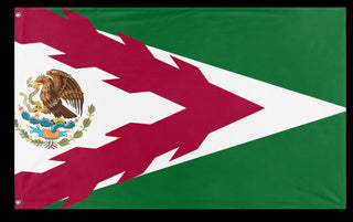 A mockup of the custom flag 'Mexico Flag resign' on a white background