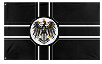 A mockup of the custom flag 'A flag of my nation lintonia' on a white background